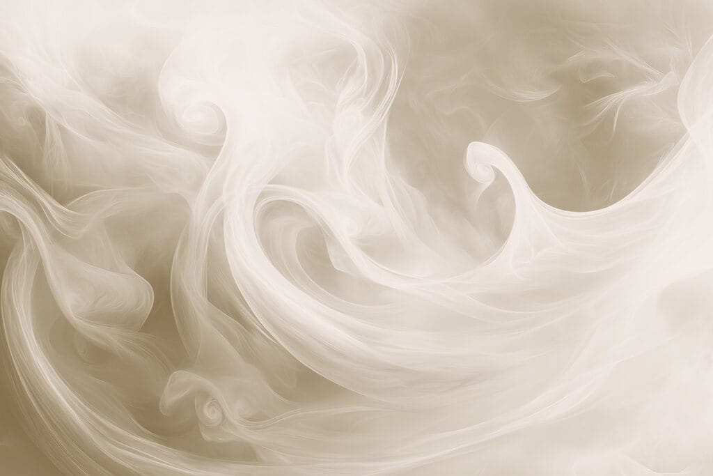 White smoke in a light brown background