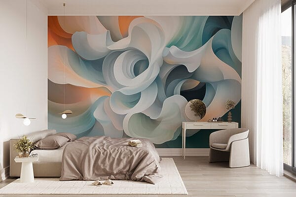 Flowing forms of soft pastel hues Flowing forms of soft pastel hues