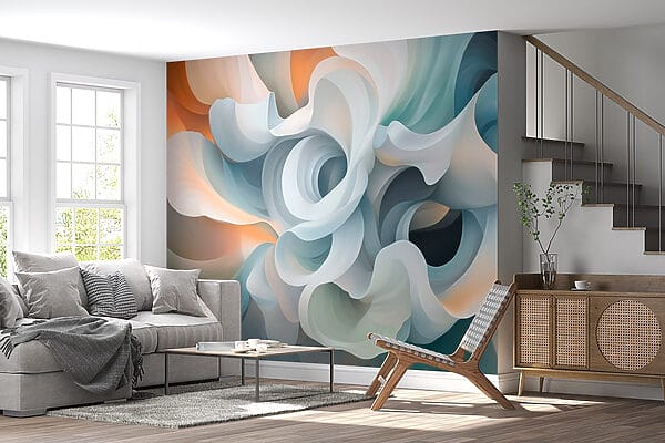 Flowing forms of soft pastel hues Flowing forms of soft pastel hues