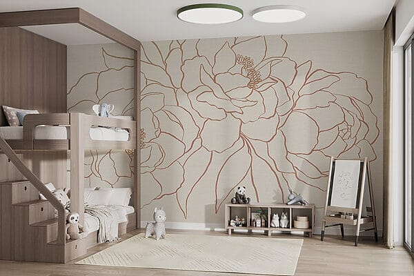 Drawing of flowers on a white surface Drawing of flowers on a white surface