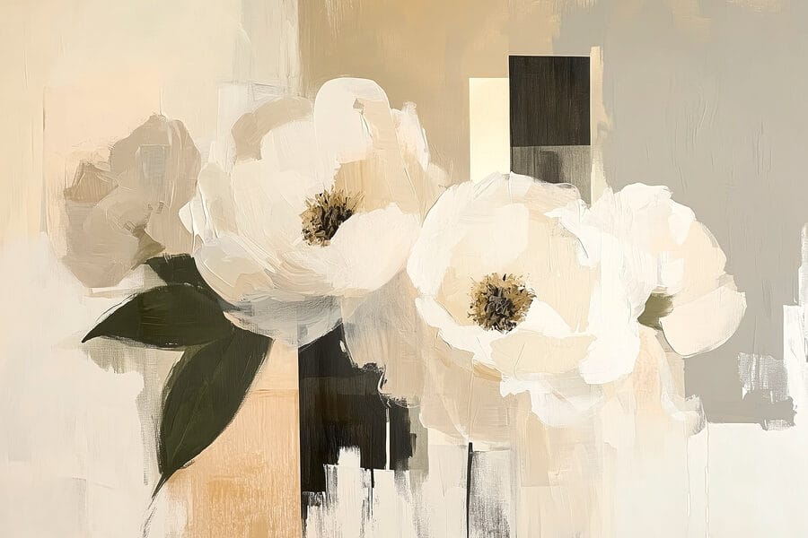 Painting of white flowers