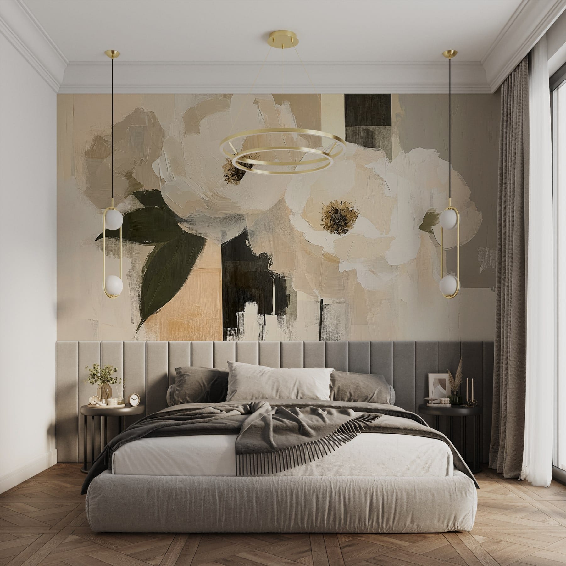 Painting of white flowers