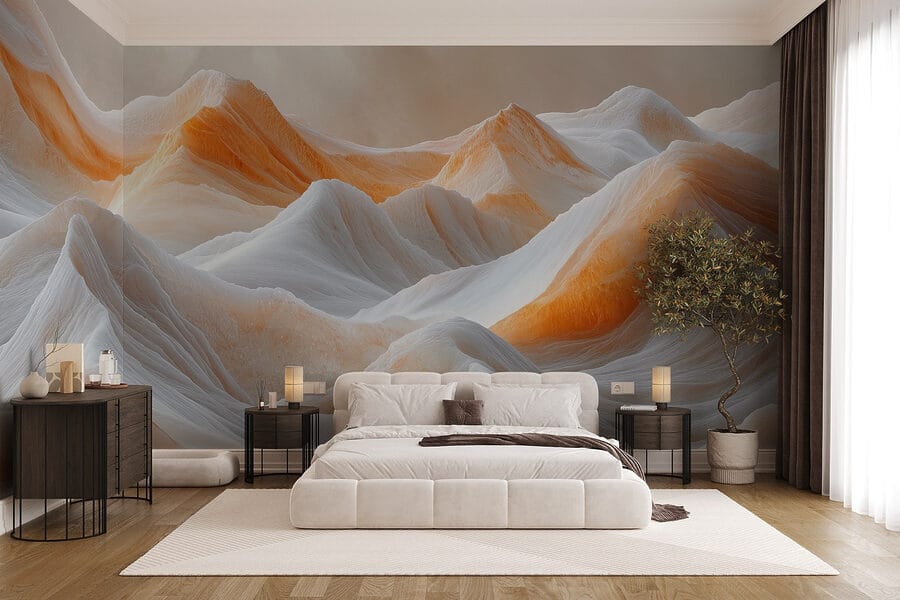 Snow covered mountains with a cloudy sky Snow covered mountains with a cloudy sky
