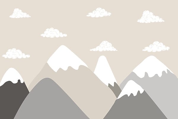 Mountain range with clouds