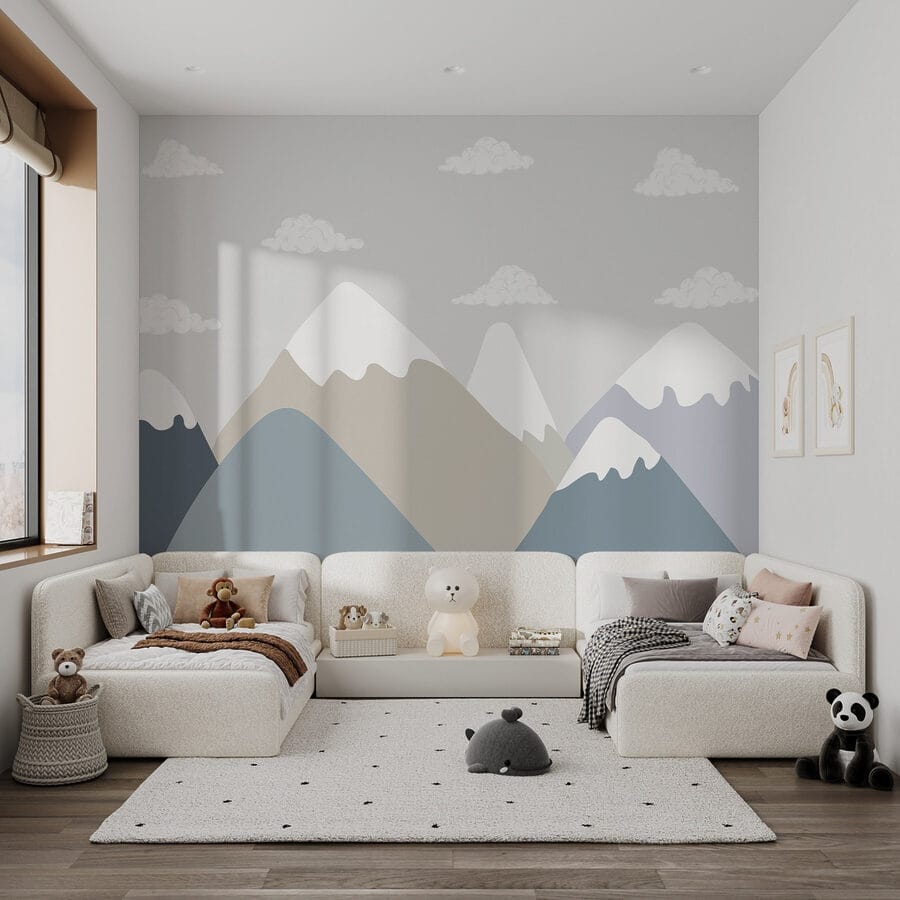 Mountain range with clouds