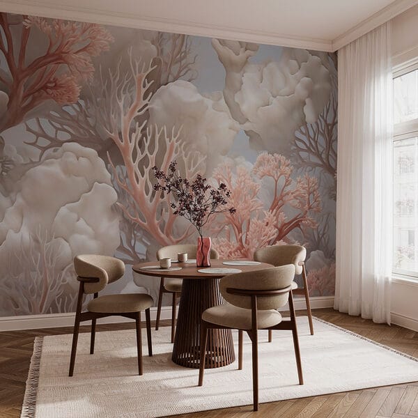 Soft coral textures in serene hues Wall murals Soft coral textures in serene hues