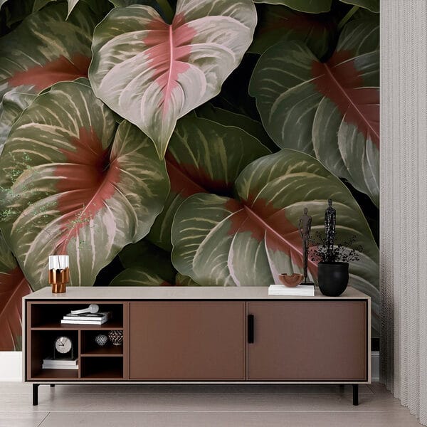Lush green leaves with vibrant hues Lush green leaves with vibrant hues