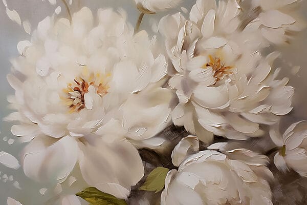 Painting of white flowers Painting of white flowers
