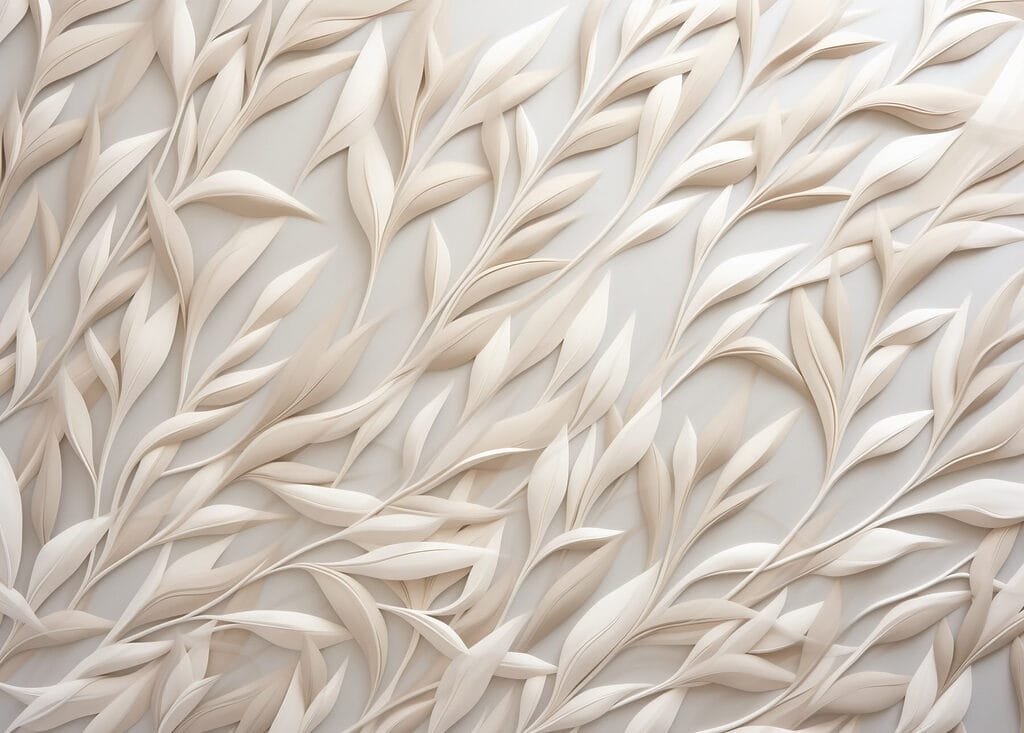 White leaves on a white surface White leaves on a white surface