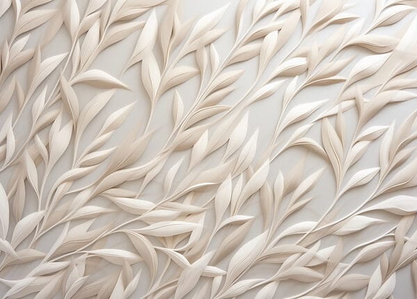 White leaves on a white surface White leaves on a white surface