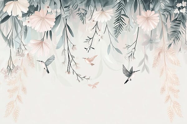 Bird flying over flowers Bird flying over flowers