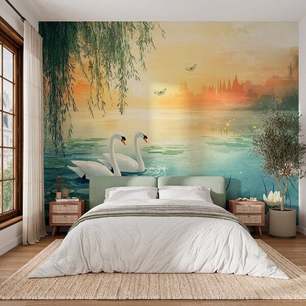 Two swans in a lake Two swans in a lake