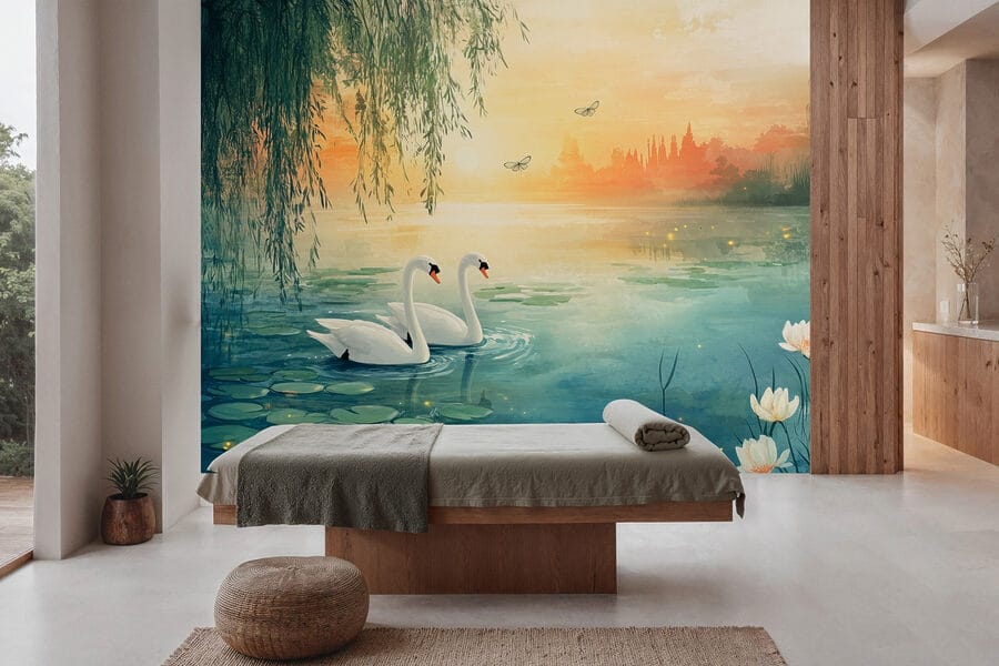 Two swans in a lake Two swans in a lake