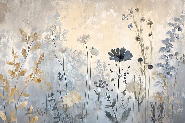 Painting of flowers on a wall Painting of flowers on a wall