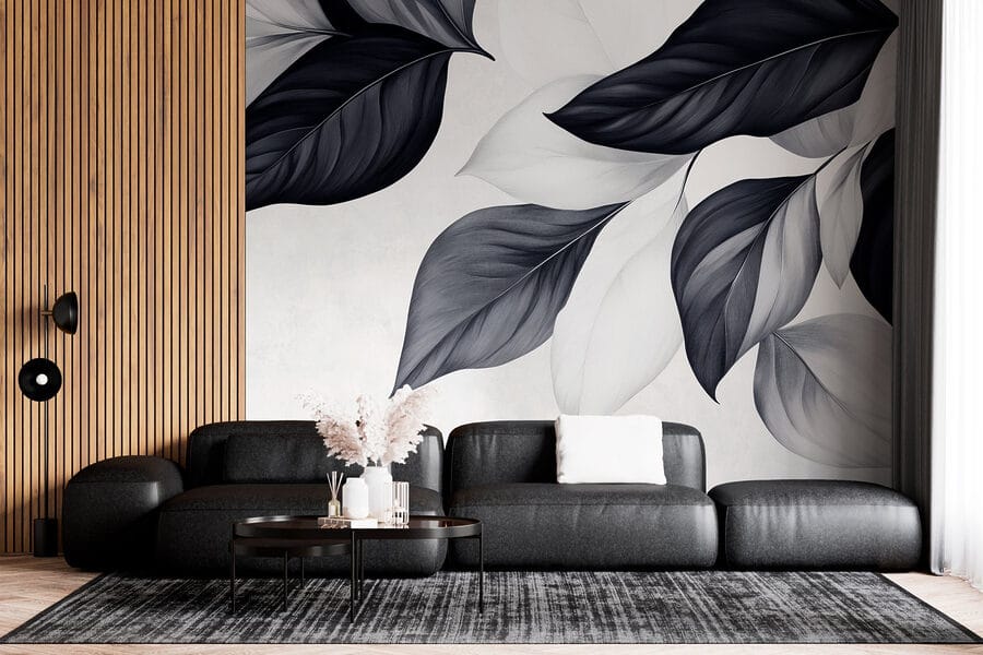 Elegant leaves in monochrome tones. Elegant leaves in monochrome tones.