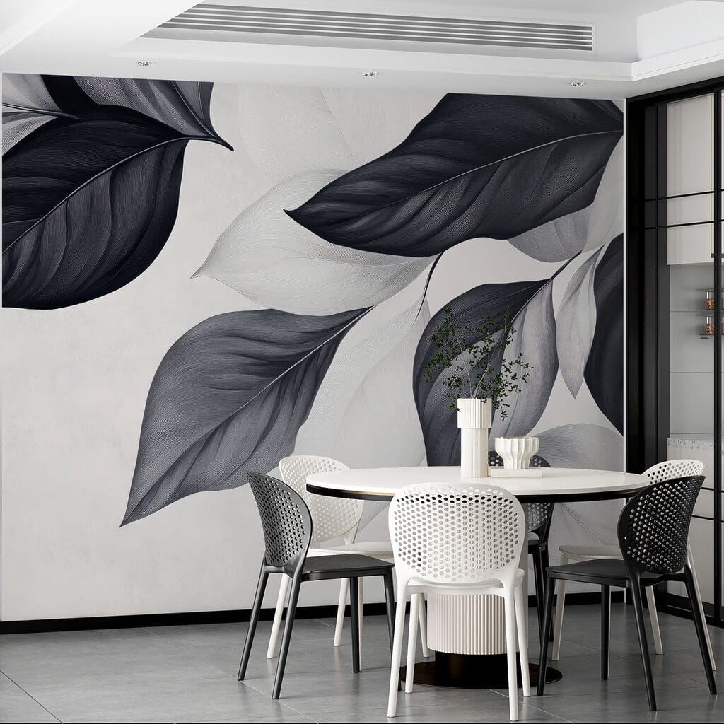 Elegant leaves in monochrome tones