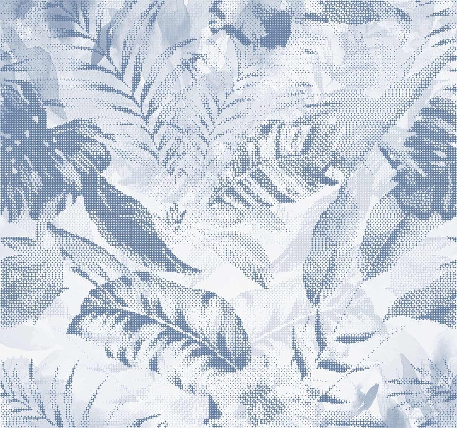 Soft hues in leafy patterns.