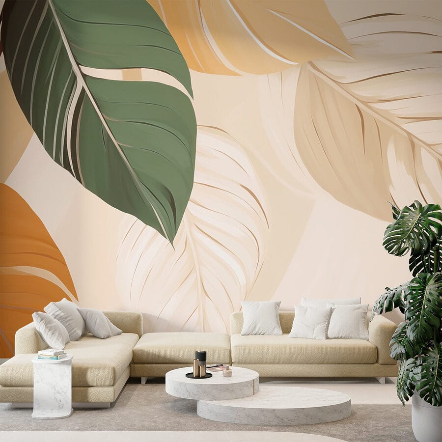 Beautiful leaves in soft colors.