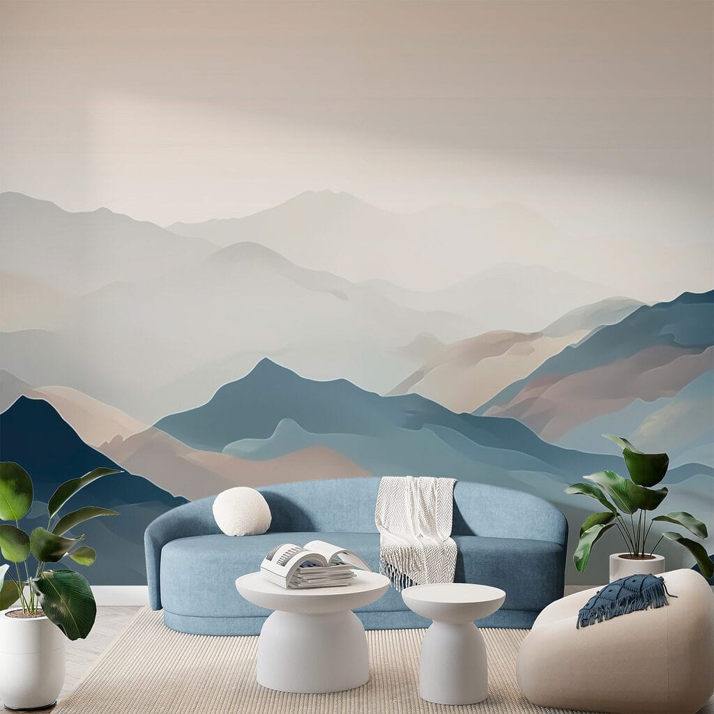 Mountain range with fog