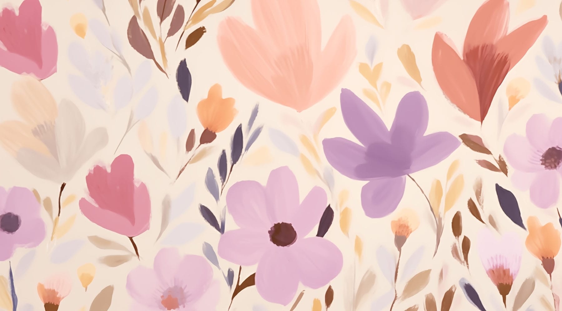 Painting of flowers and leaves Painting of flowers and leaves