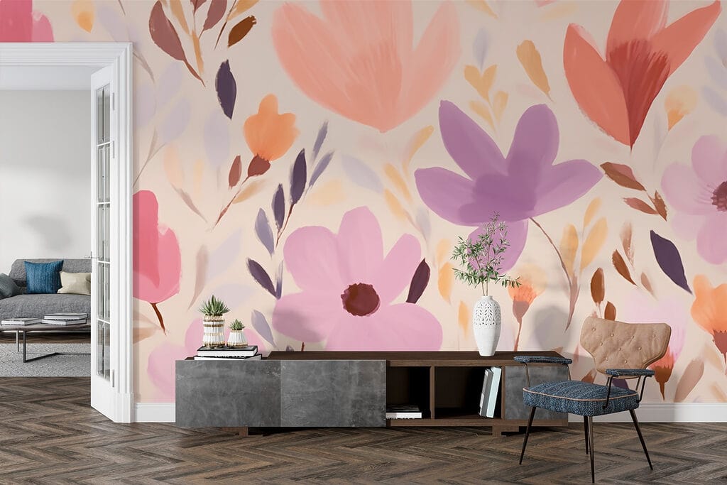 Painting of flowers and leaves Painting of flowers and leaves