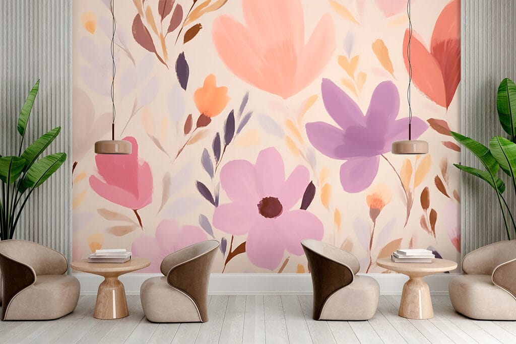 Painting of flowers and leaves Painting of flowers and leaves