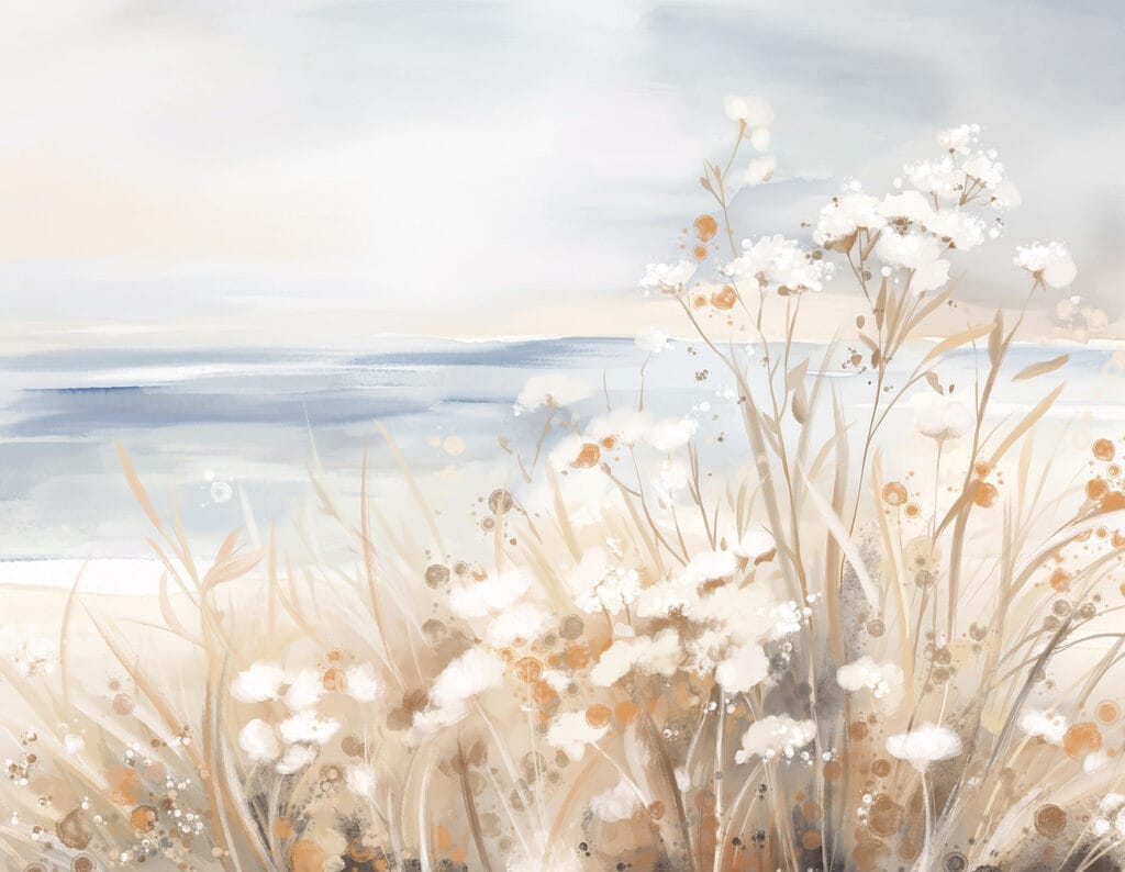 Painting of flowers and grass Painting of flowers and grass