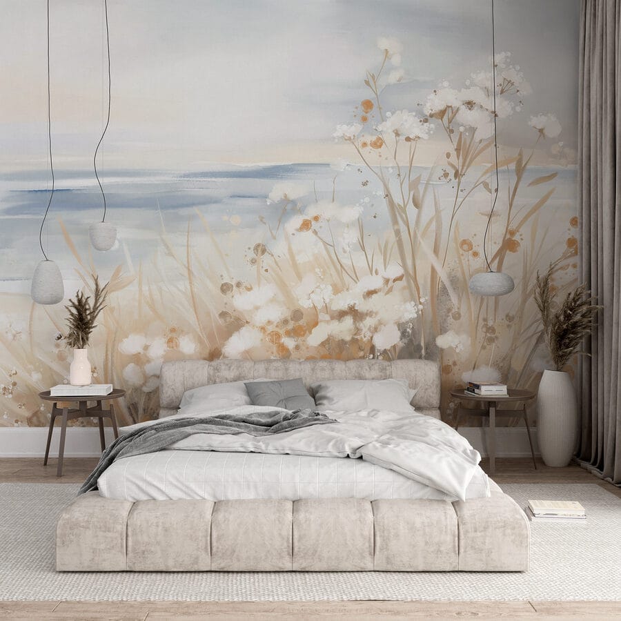 Painting of flowers and grass