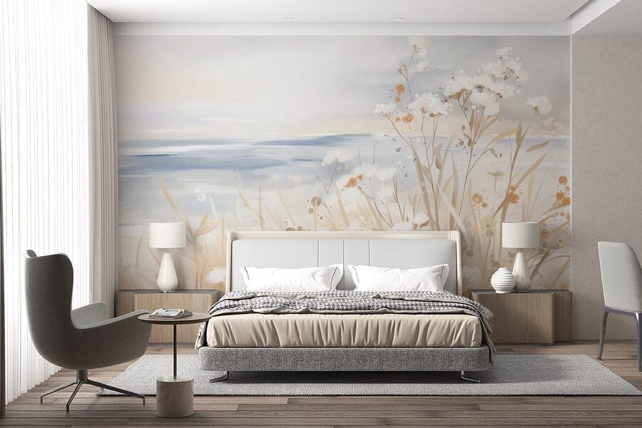 Painting of flowers and grass