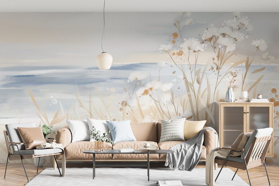 Painting of flowers and grass