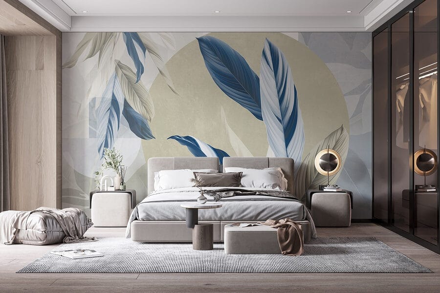 Serene leaves in calming hues