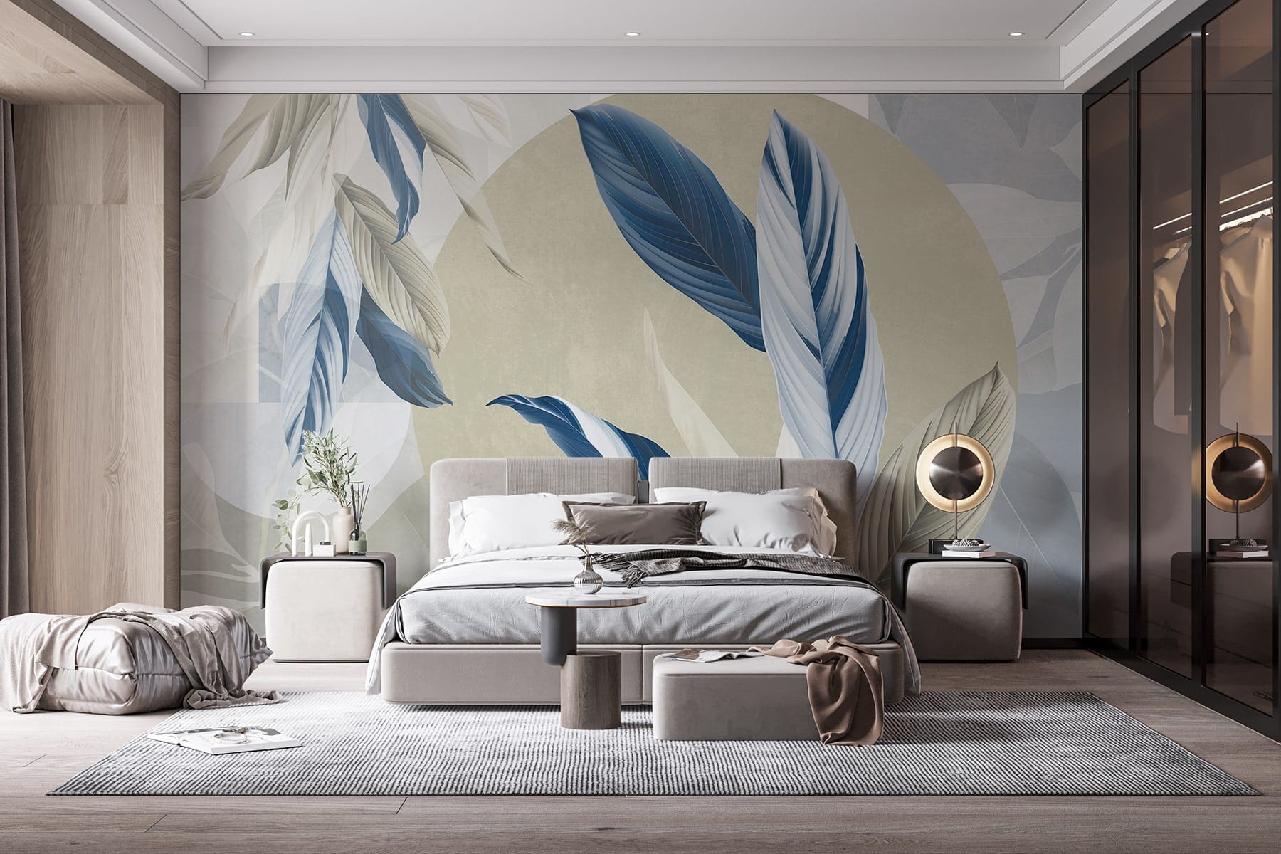 Serene leaves in calming hues