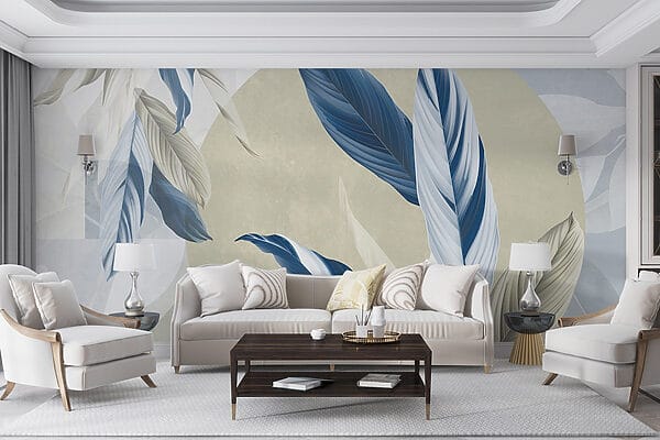 Serene leaves in calming hues Serene leaves in calming hues