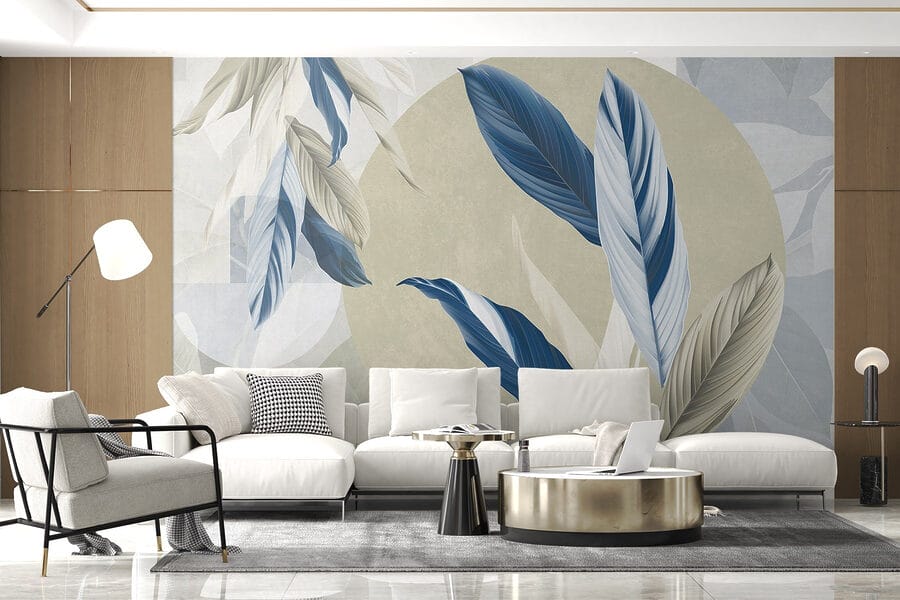 Serene leaves in calming hues