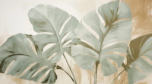 Painting of leaves on a wall Painting of leaves on a wall