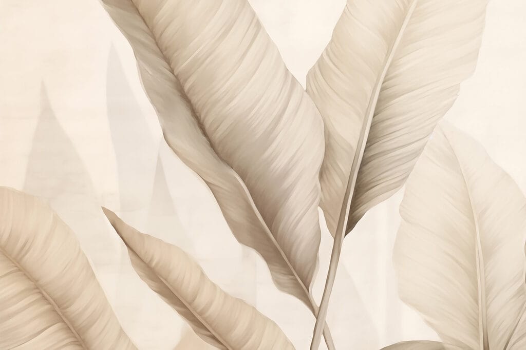 Soft leaves against a muted backdrop Soft leaves against a muted backdrop