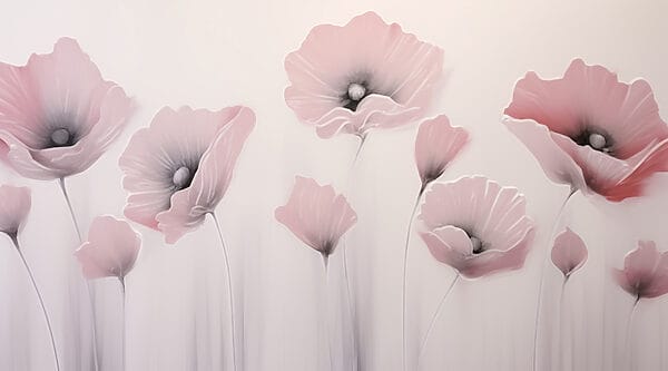 Painting of flowers on a wall Painting of flowers on a wall