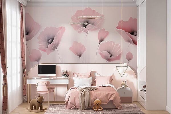 Painting of flowers on a wall Painting of flowers on a wall