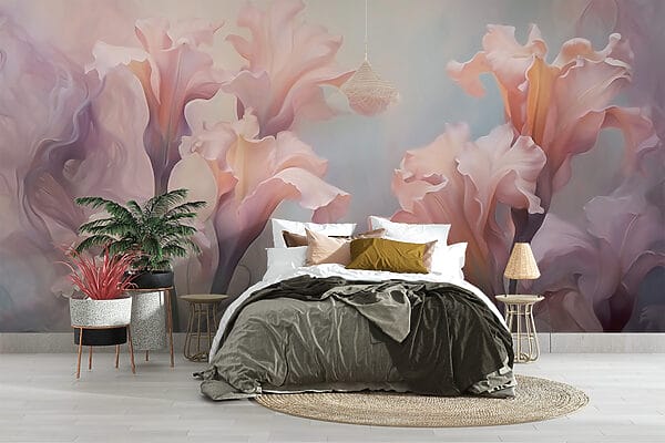 Wall murals Delicate blooms in soft hues (SKU: w03057) Wall murals Wall murals Delicate blooms in soft hues (SKU: w03057)