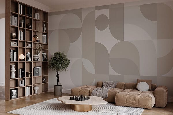 Grey and white geometric pattern Wall murals Grey and white geometric pattern