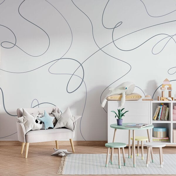 White background with blue lines