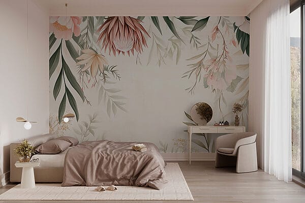 Floral border with leaves and flowers w03019pib2r 600x400 - Floral border with leaves and flowers