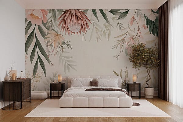 Floral border with leaves and flowers w03019pib4r 600x400 - Floral border with leaves and flowers