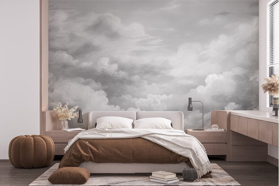 Greyscale shot of clouds