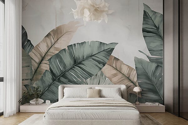 Serene leaves in soft pastel tones Serene leaves in soft pastel tones