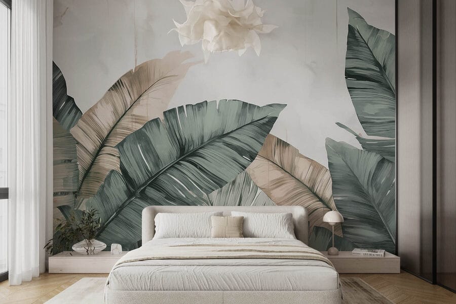 Serene leaves in soft pastel tones Serene leaves in soft pastel tones
