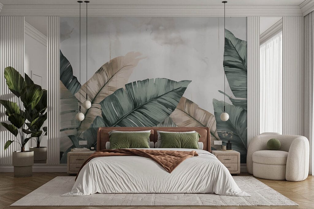 Serene leaves in soft pastel tones Serene leaves in soft pastel tones