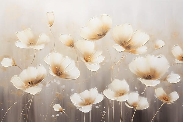 Painting of flowers on a white background Painting of flowers on a white background