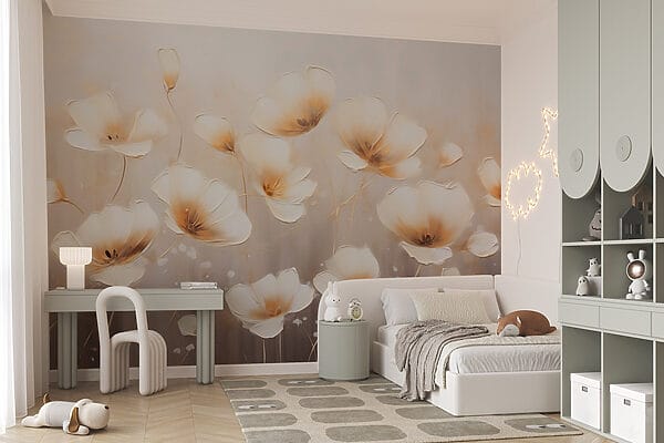 Painting of flowers on a white background Painting of flowers on a white background