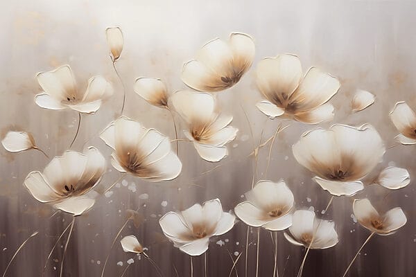 Painting of flowers on a white background Painting of flowers on a white background